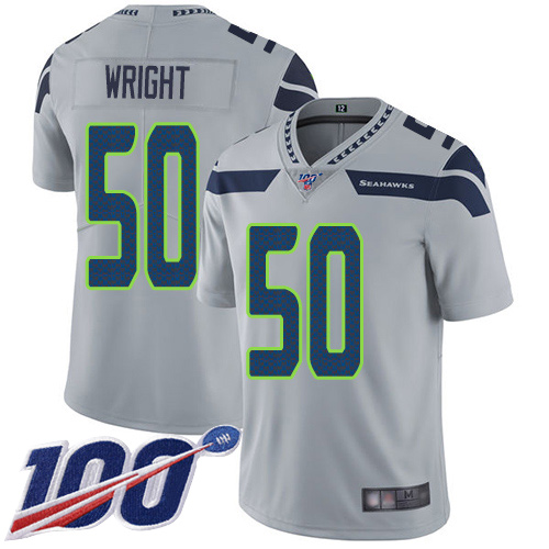 Seattle Seahawks Limited Grey Men K.J. Wright Alternate Jersey NFL Football #50 100th Season Vapor Untouchable